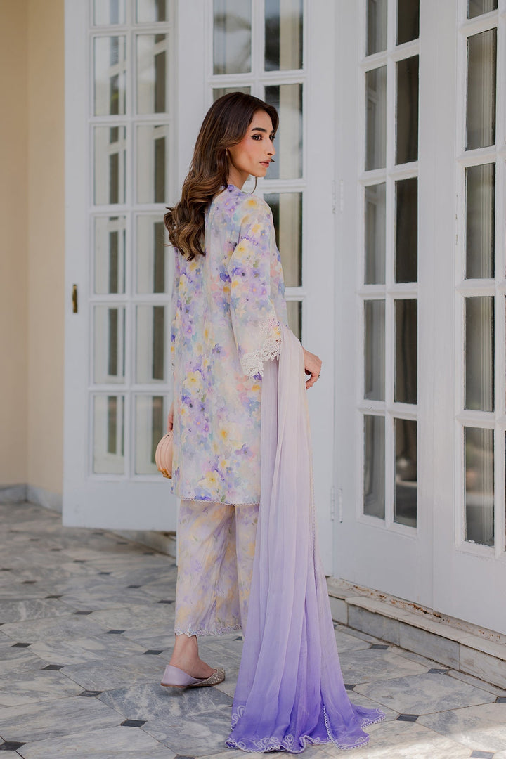 Nura by Sahar RTW Embroidered Cambric Co-Ord Sets Suit Ube Eclair Casual Collection