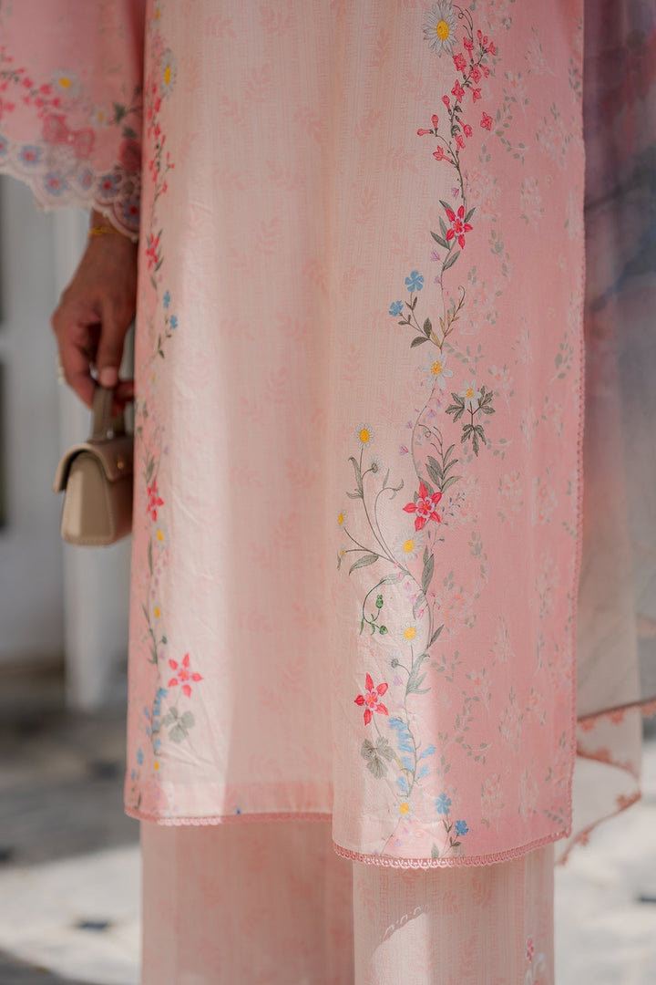 Nura by Sahar RTW Embroidered Cambric Co-Ord Sets Suit Blush Macaron Casual Collection