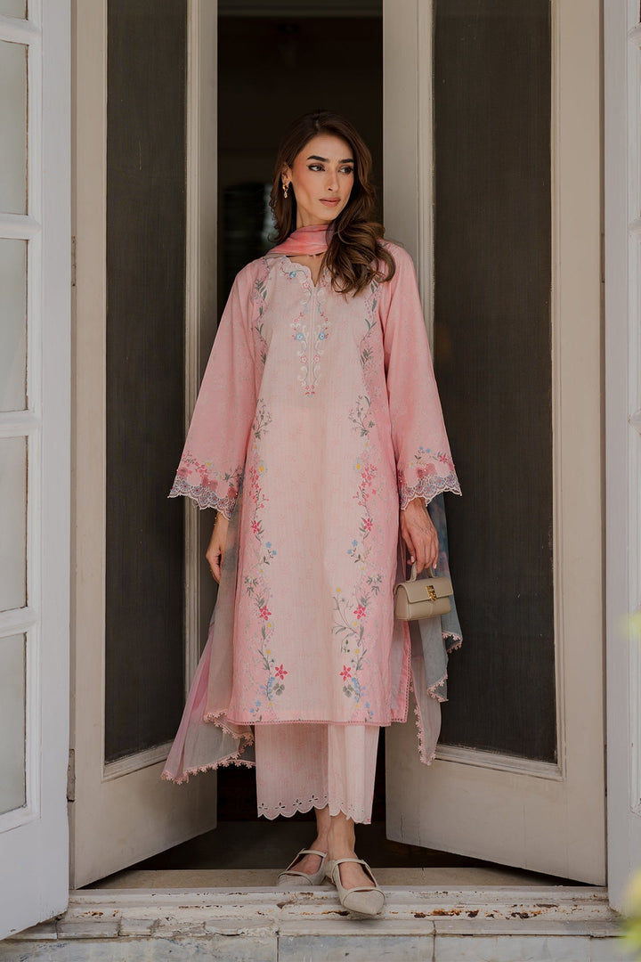 Nura by Sahar RTW Embroidered Cambric Co-Ord Sets Suit Blush Macaron Casual Collection