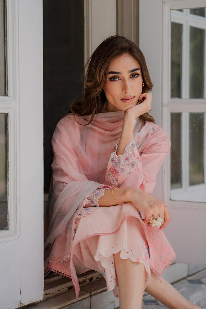 Nura by Sahar RTW Embroidered Cambric Co-Ord Sets Suit Blush Macaron Casual Collection