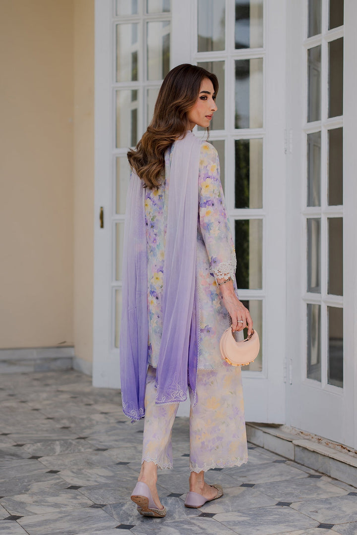 Nura by Sahar RTW Embroidered Cambric Co-Ord Sets Suit Ube Eclair Casual Collection