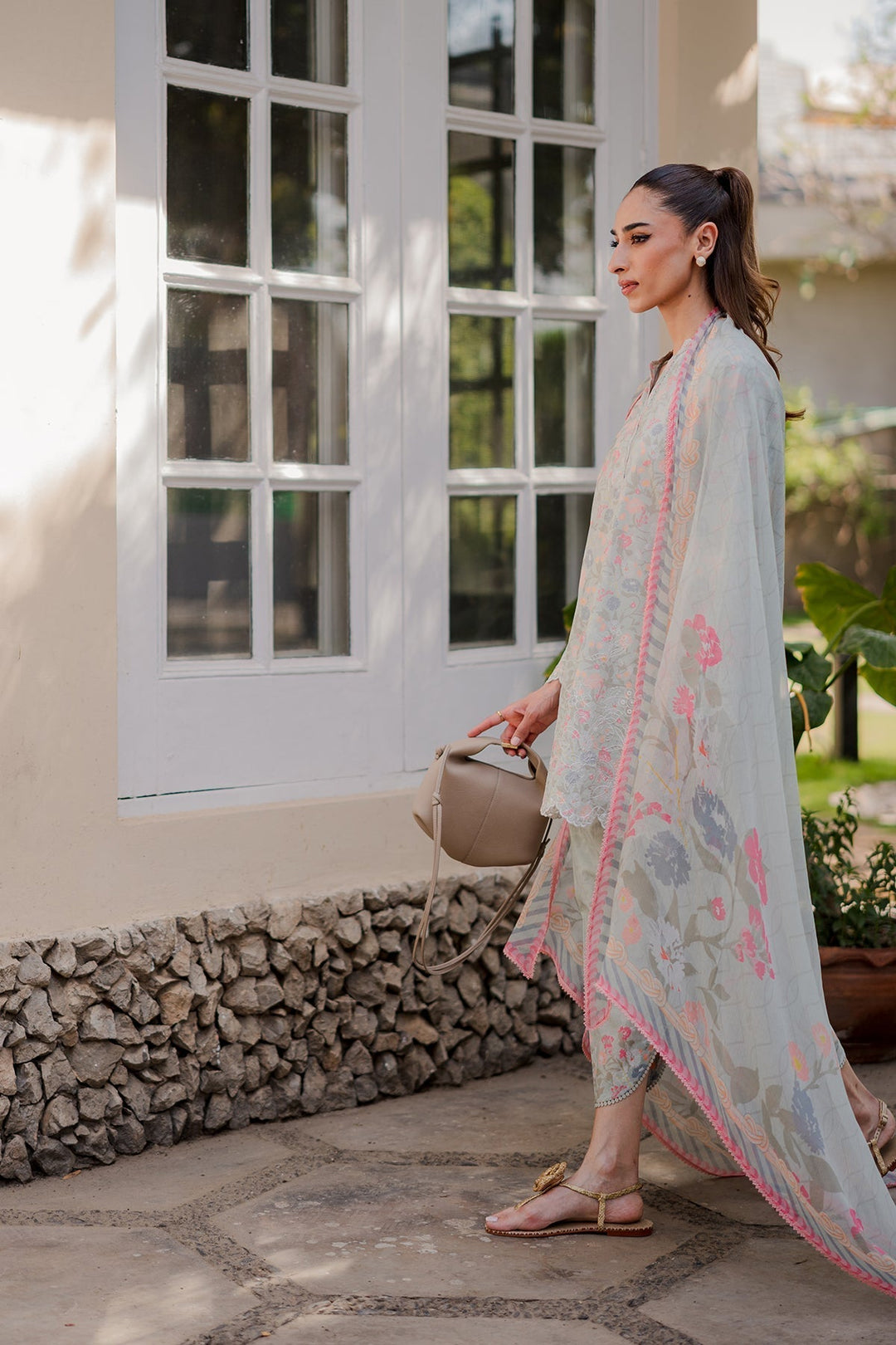 Nura by Sahar RTW Embroidered Cambric Co-Ord Sets Suit Strawberry Matcha Casual Collection