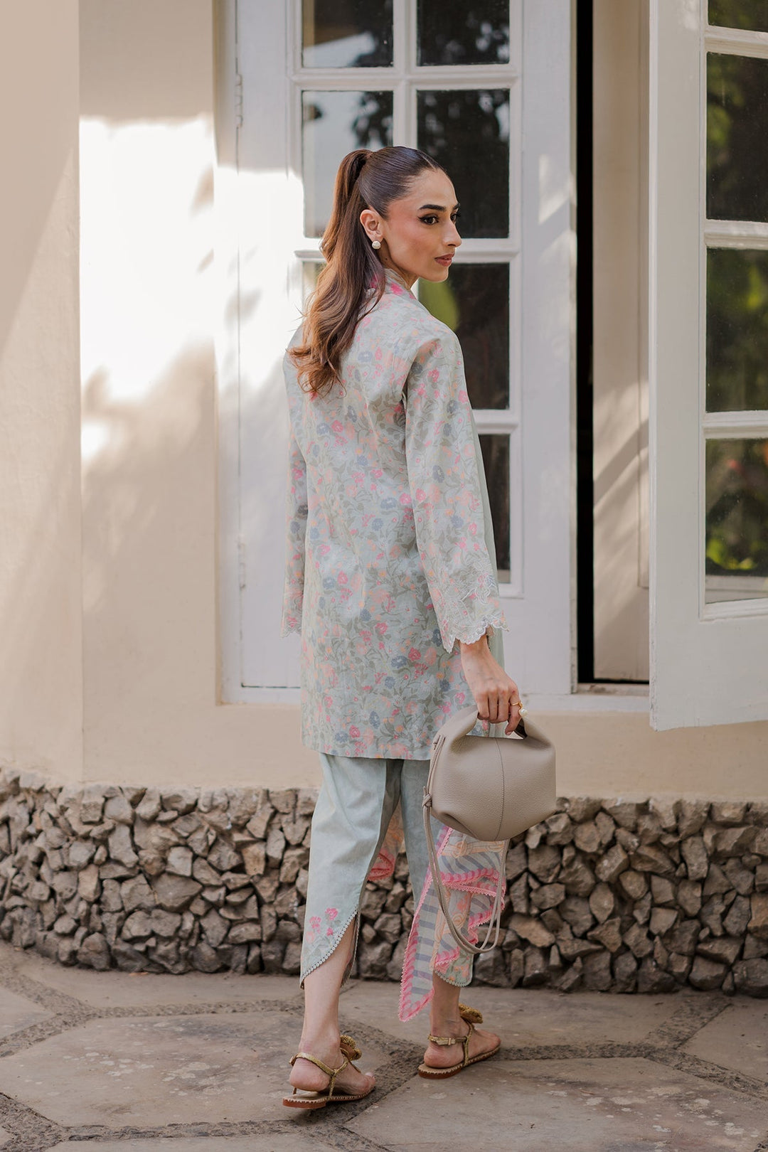 Nura by Sahar RTW Embroidered Cambric Co-Ord Sets Suit Strawberry Matcha Casual Collection
