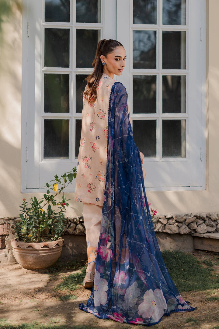 Nura by Sahar RTW Embroidered Cambric Co-Ord Sets Suit Peach Iced Tea Casual Collection