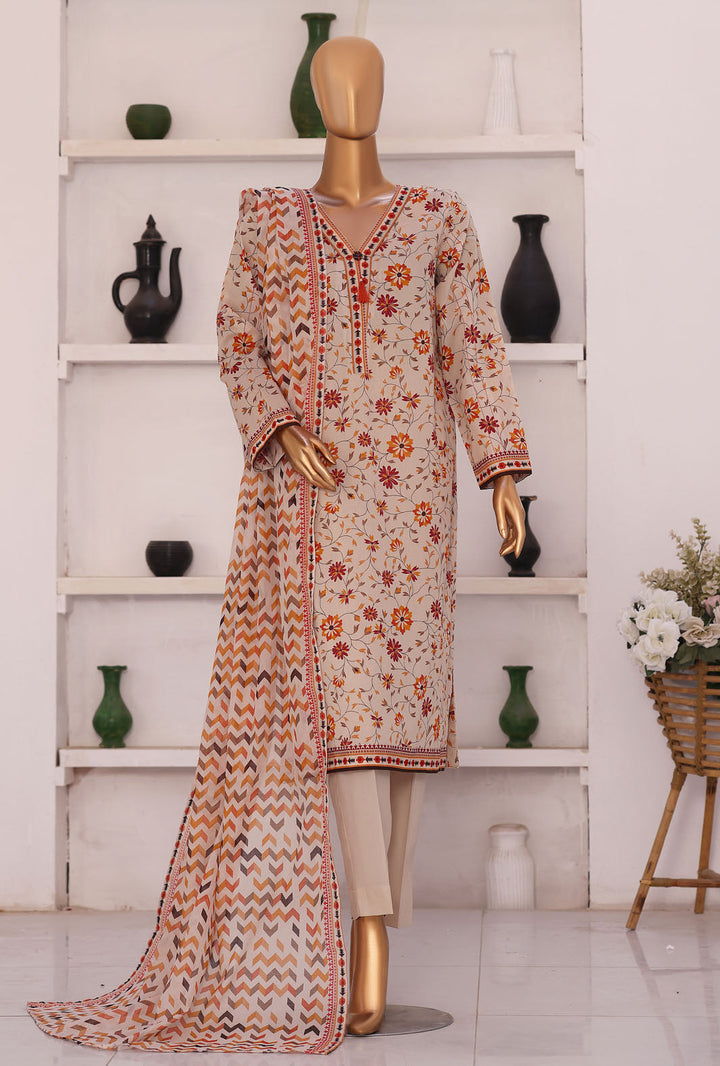 Summer Shades by HZ Textile Unstitched Printed Lawn 3 Piece Suit SPC-1312 - Casual Collection