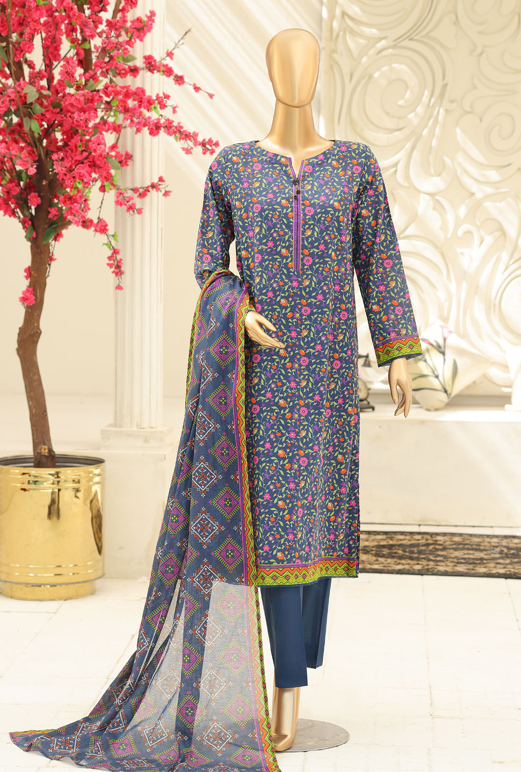 Summer Shades by HZ Textile Unstitched Printed Lawn 3 piece Suit SPC-1319 - Casual Collection
