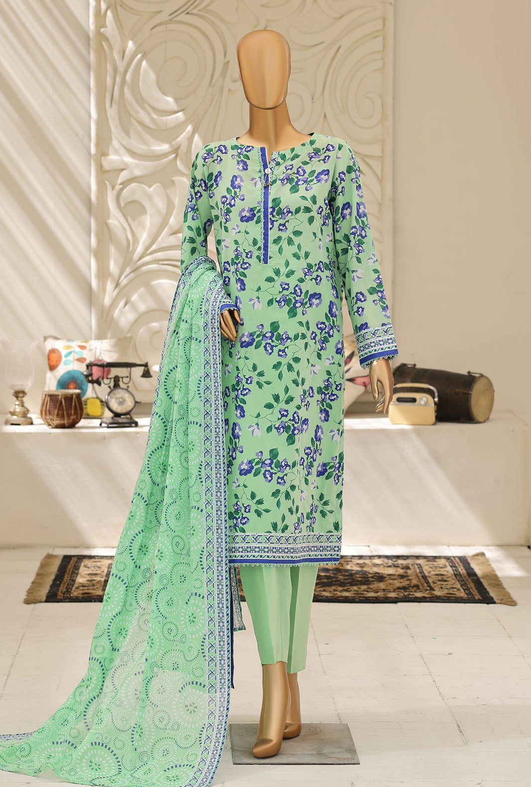 Summer Shades by HZ Textile Unstitched Printed Lawn 3 piece Suit SPC-1323 - Casual Collection