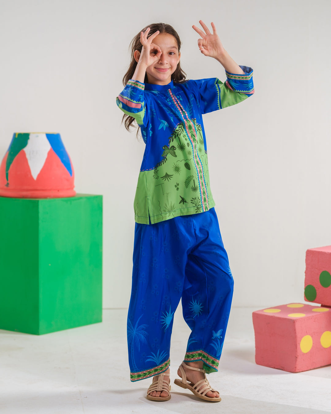 Sprinkles Girls RTW Printed Poly 2 Piece Suit Botanical Charm Casual Collection
