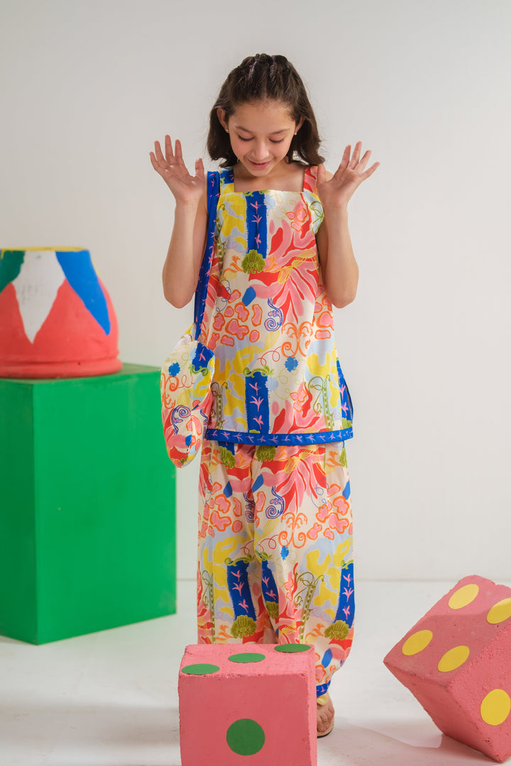Sprinkles Girls RTW Printed Poly 2 Piece Suit Lagoon Sketch Casual Collection