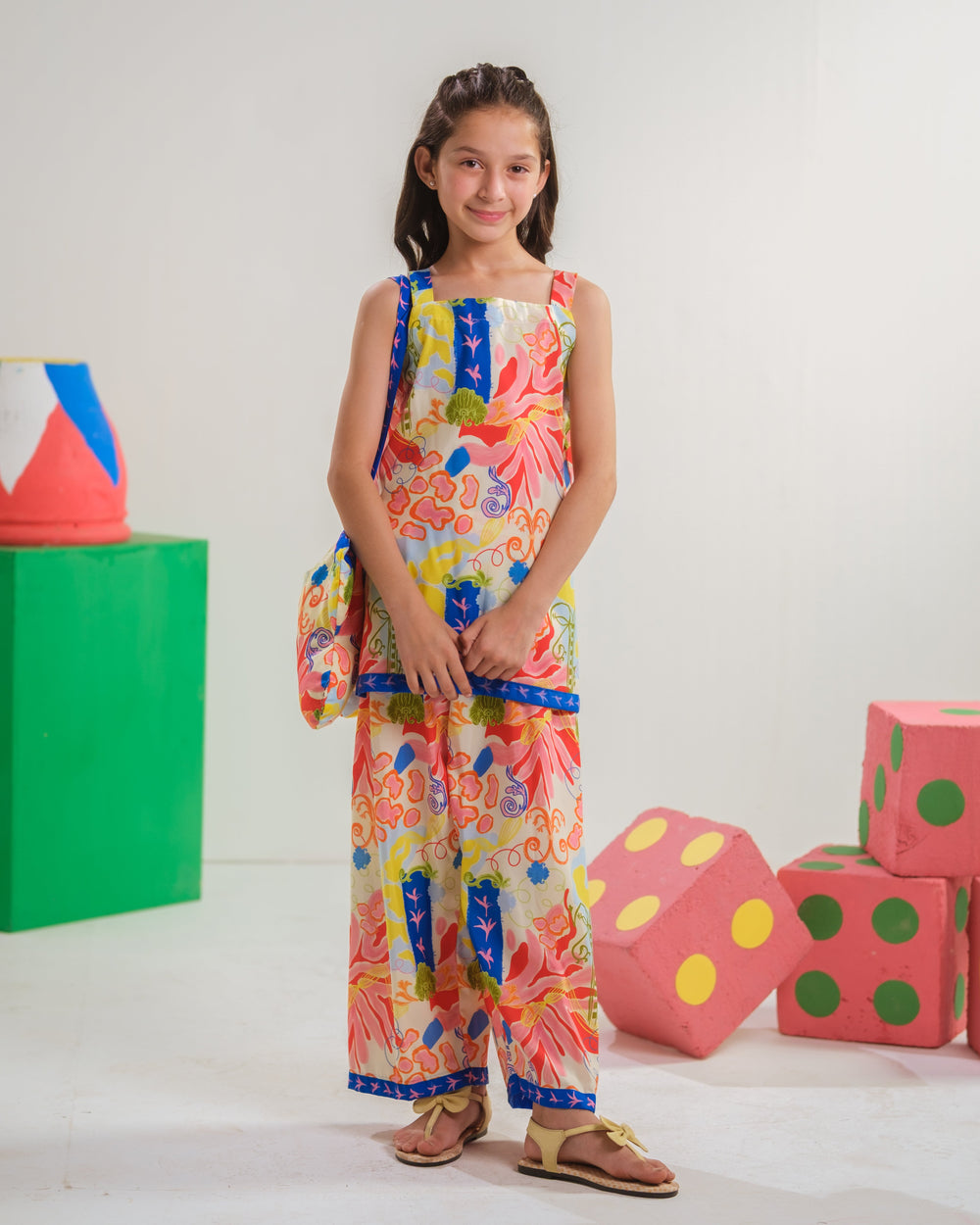 Sprinkles Girls RTW Printed Poly 2 Piece Suit Lagoon Sketch Casual Collection