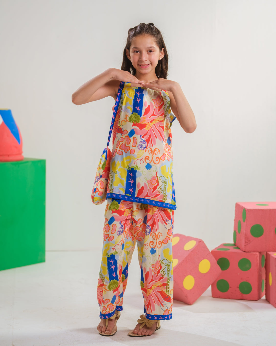 Sprinkles Girls RTW Printed Poly 2 Piece Suit Lagoon Sketch Casual Collection