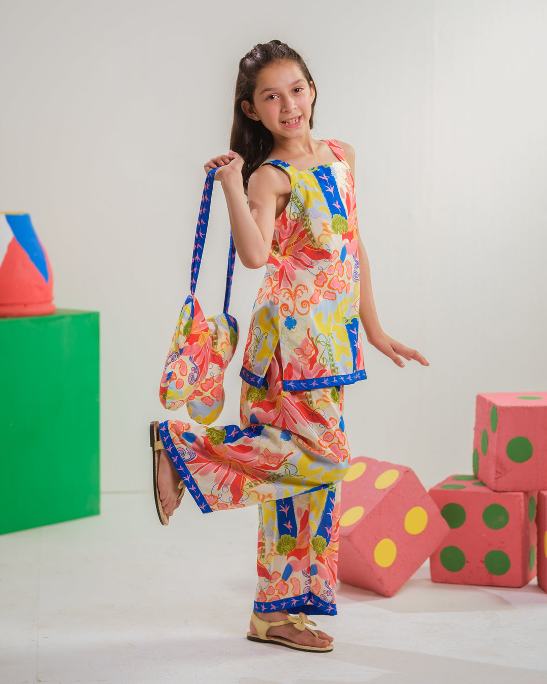 Sprinkles Girls RTW Printed Poly 2 Piece Suit Lagoon Sketch Casual Collection