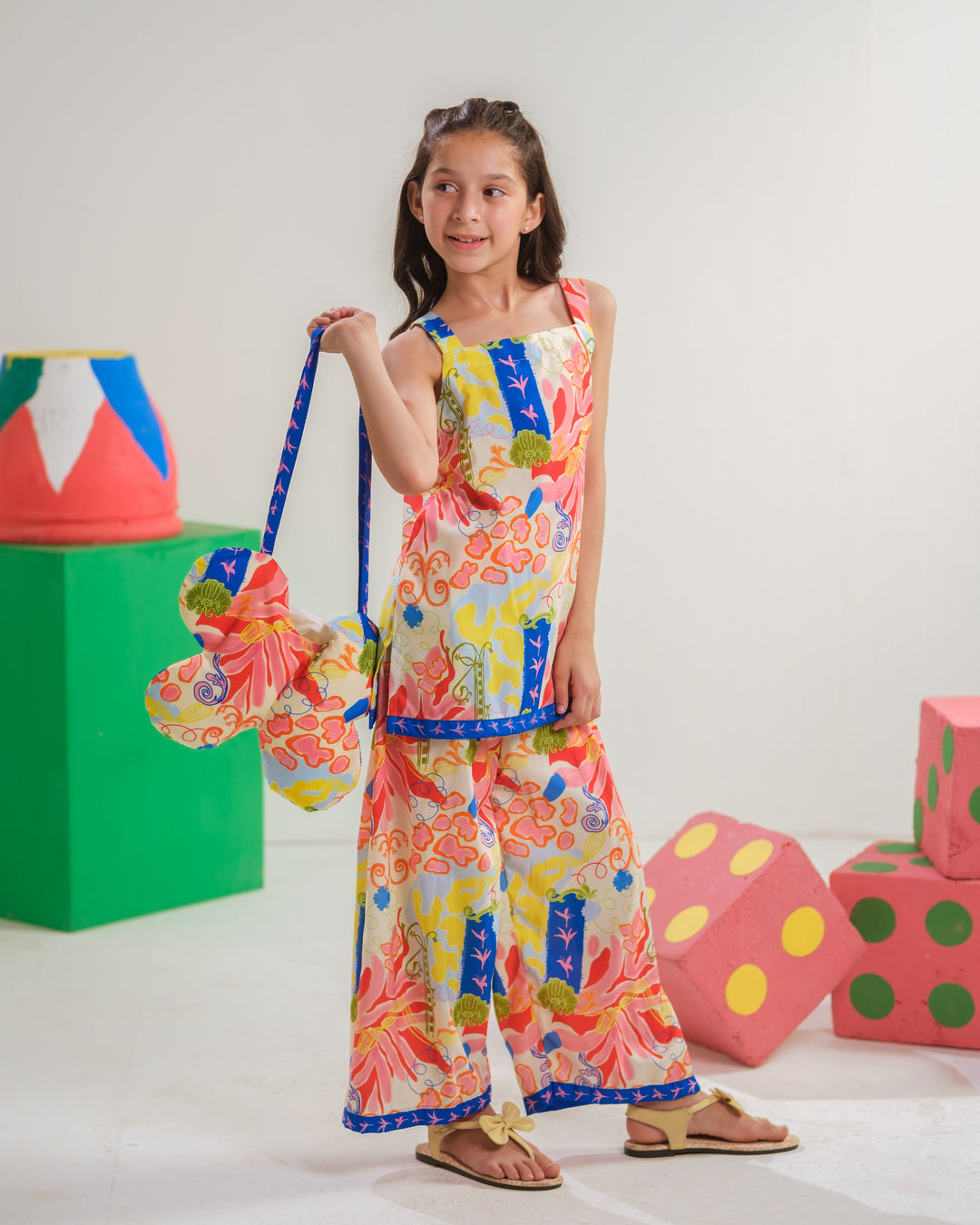 Sprinkles Girls RTW Printed Poly 2 Piece Suit Lagoon Sketch Casual Collection