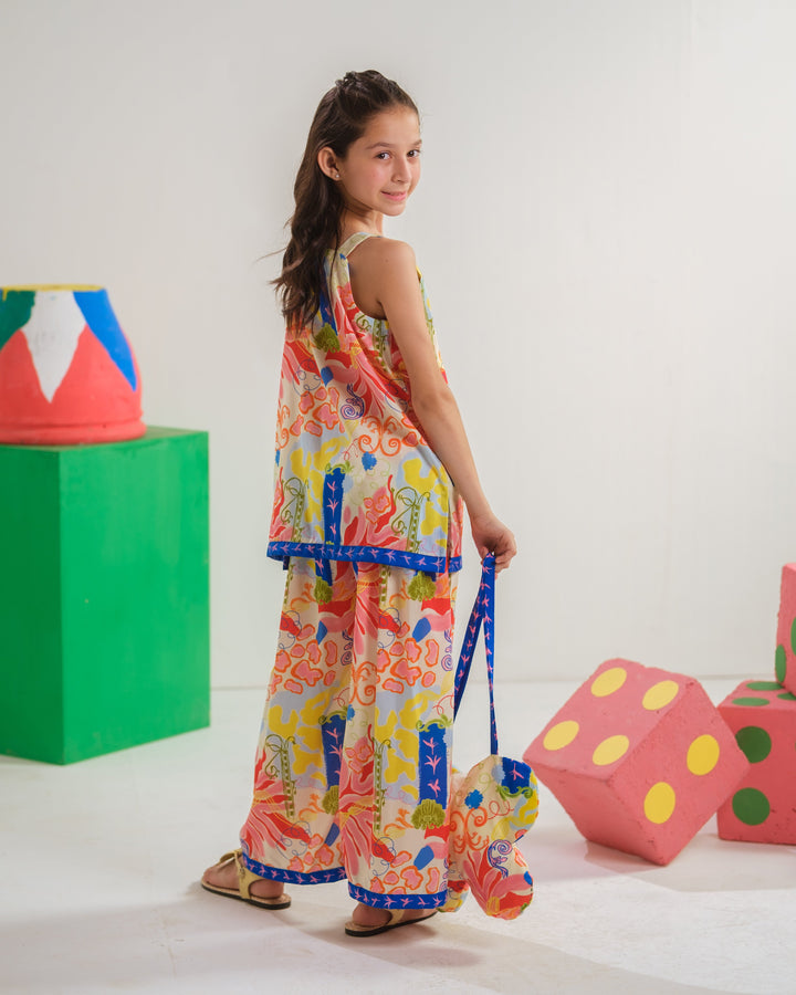 Sprinkles Girls RTW Printed Poly 2 Piece Suit Lagoon Sketch Casual Collection
