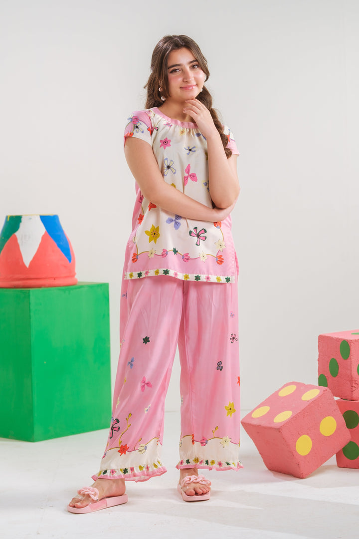 Sprinkles Girls RTW Printed Poly 2 Piece Suit Petite Petal Casual Collection