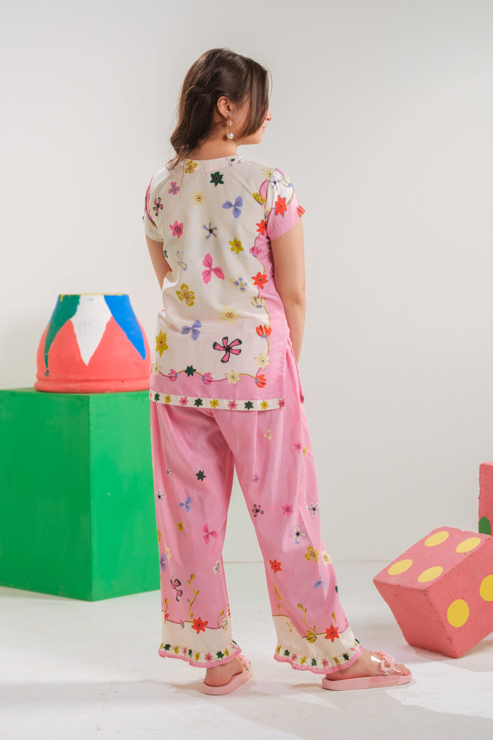 Sprinkles Girls RTW Printed Poly 2 Piece Suit Petite Petal Casual Collection