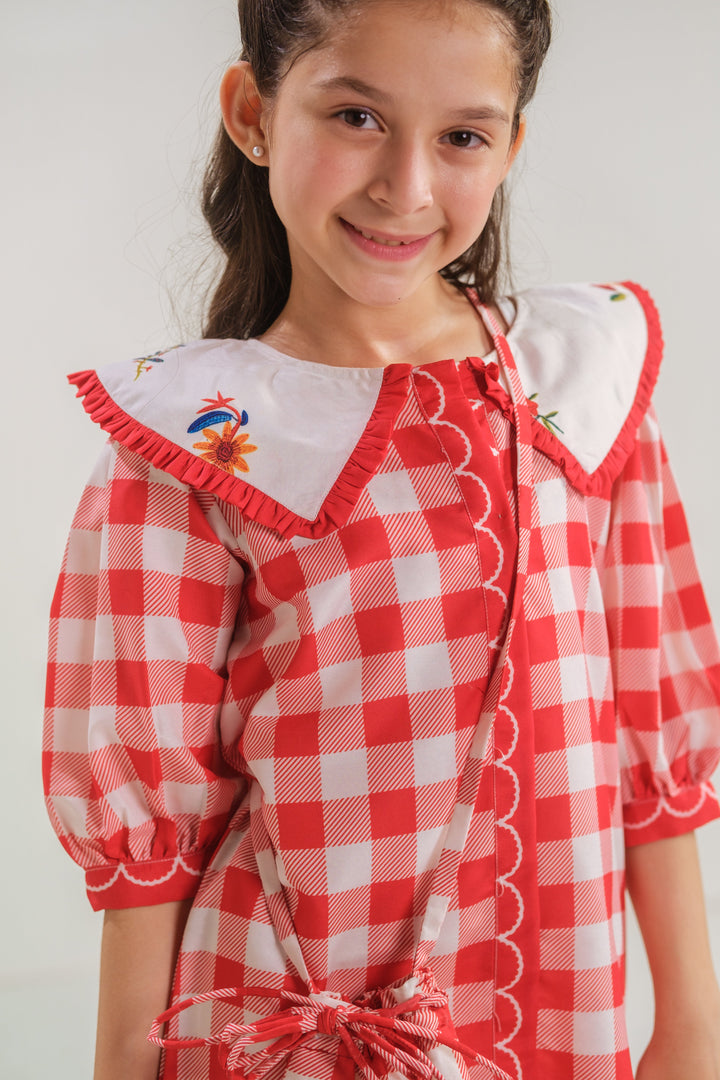 Sprinkles Girls RTW Printed Poly 2 Piece Suit Vivd Gingham Casual Collection