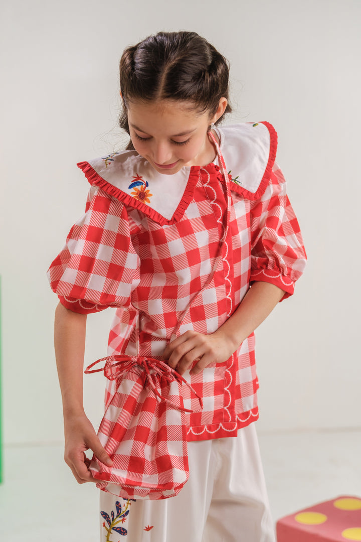 Sprinkles Girls RTW Printed Poly 2 Piece Suit Vivd Gingham Casual Collection