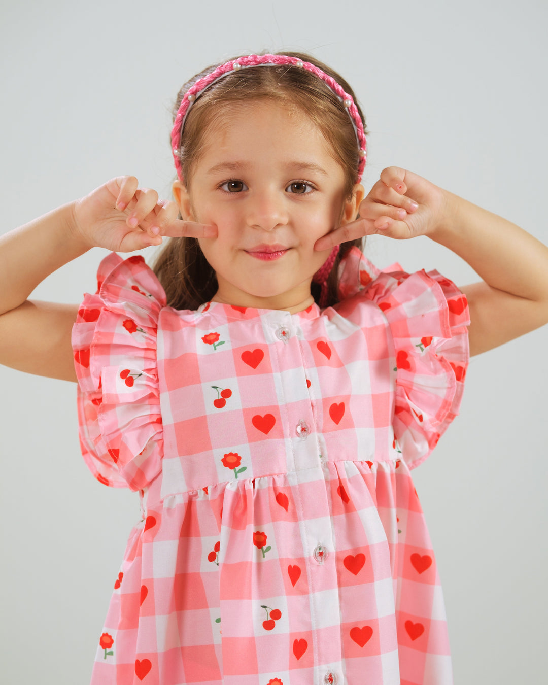 Sprinkles Girls RTW Printed Poly 1 Piece Suit Cherry Pop Festive Collection