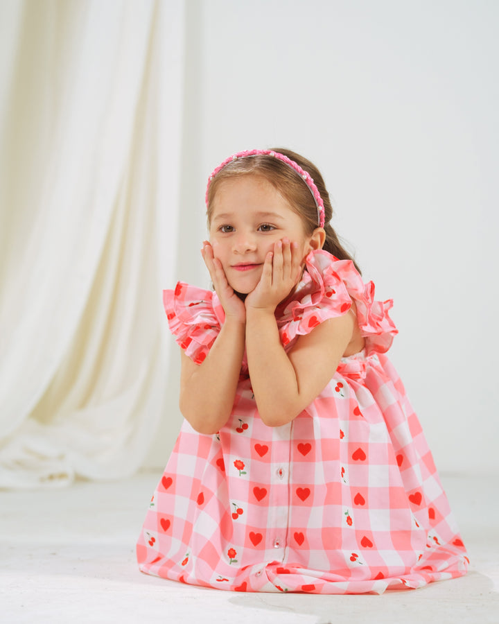Sprinkles Girls RTW Printed Poly 1 Piece Suit Cherry Pop Festive Collection