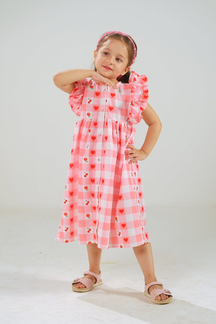 Sprinkles Girls RTW Printed Poly 1 Piece Suit Cherry Pop Festive Collection