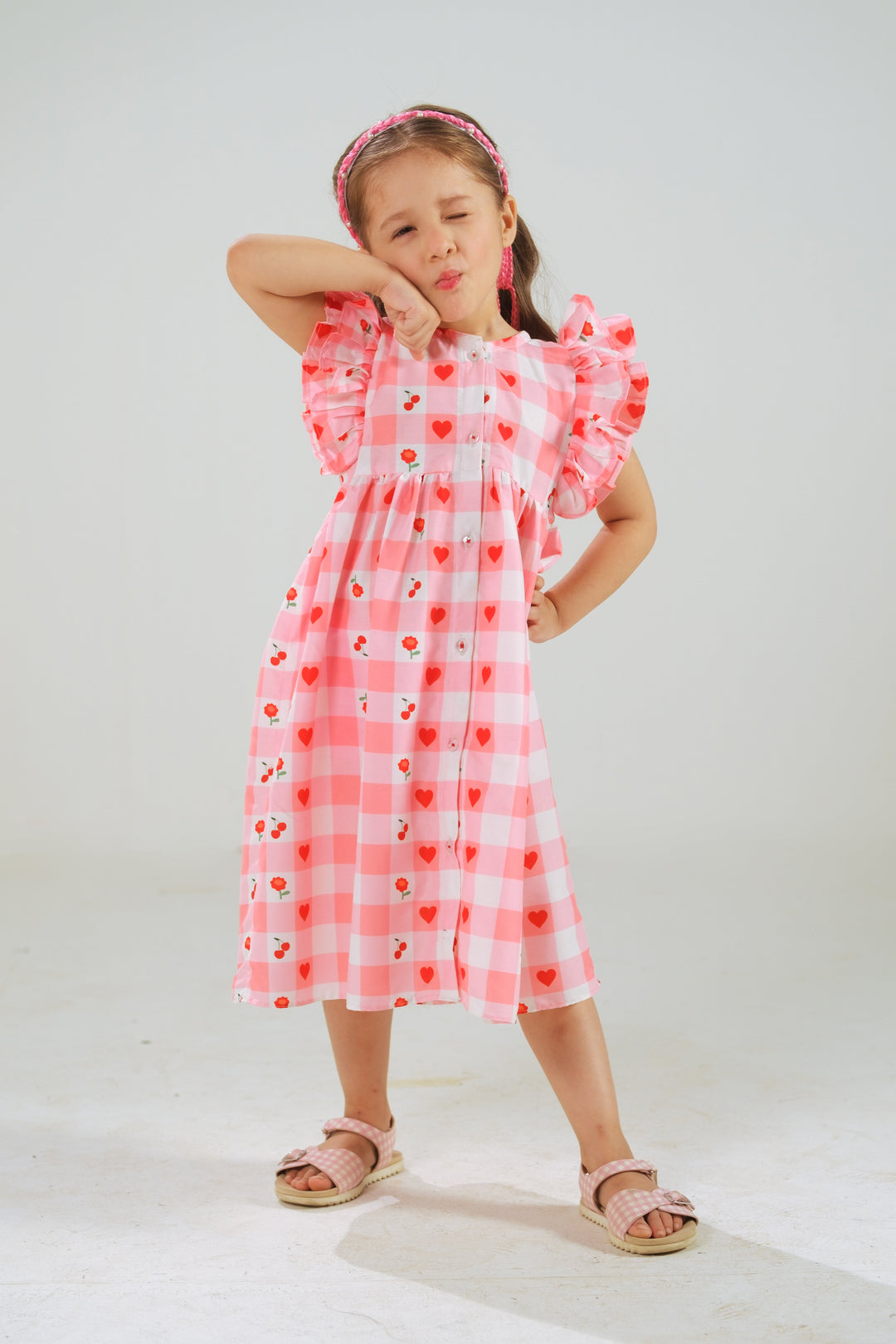Sprinkles Girls RTW Printed Poly 1 Piece Suit Cherry Pop Festive Collection