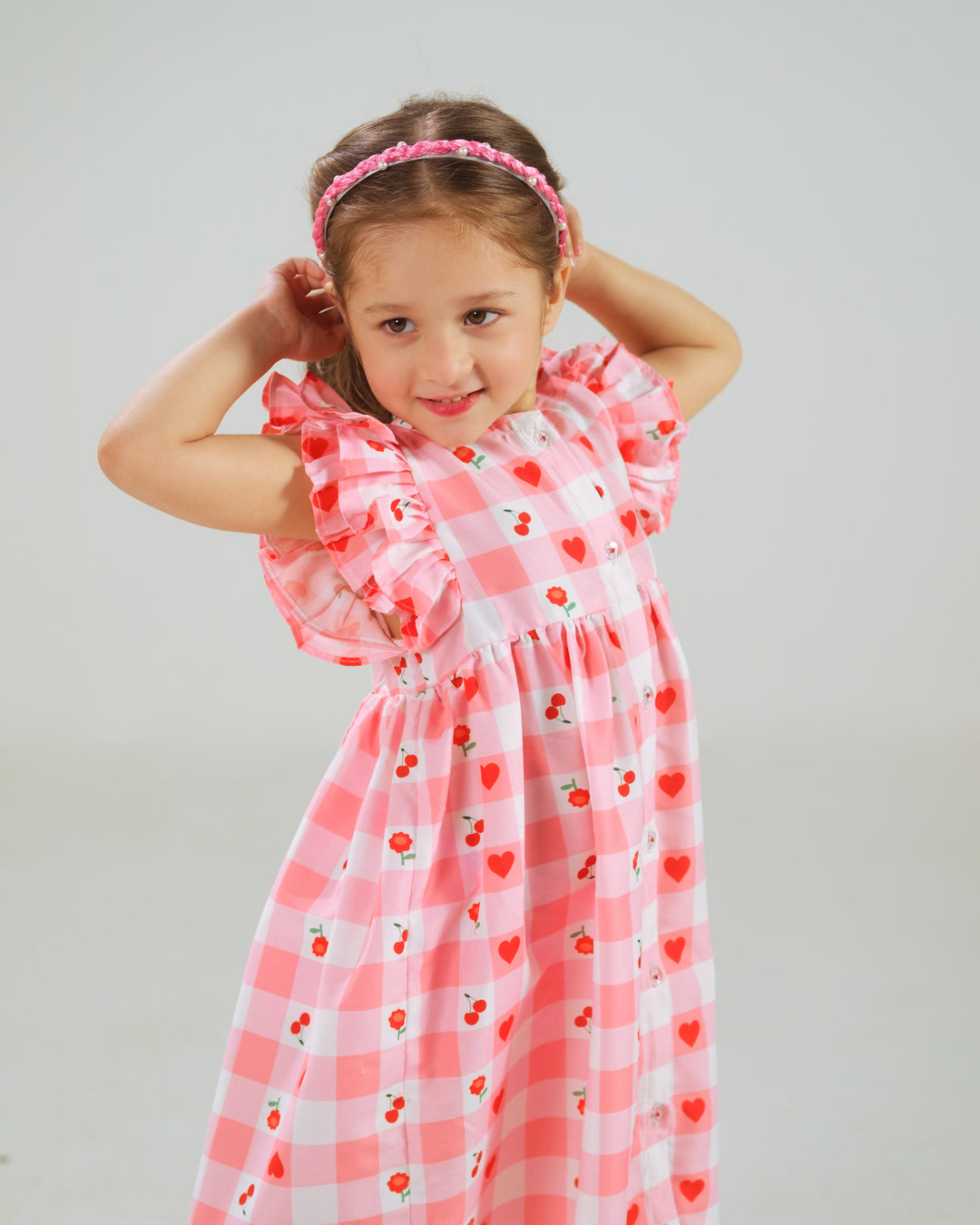 Sprinkles Girls RTW Printed Poly 1 Piece Suit Cherry Pop Festive Collection