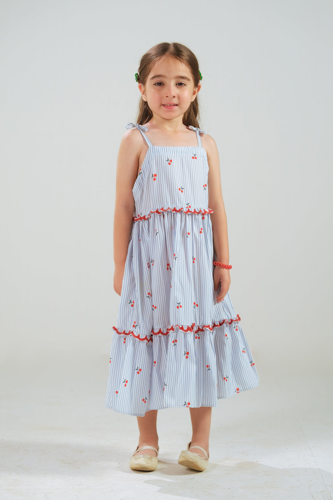 Sprinkles Girls RTW Printed Poly 1 Piece Suit Berry Stripe Dress Festive Collection