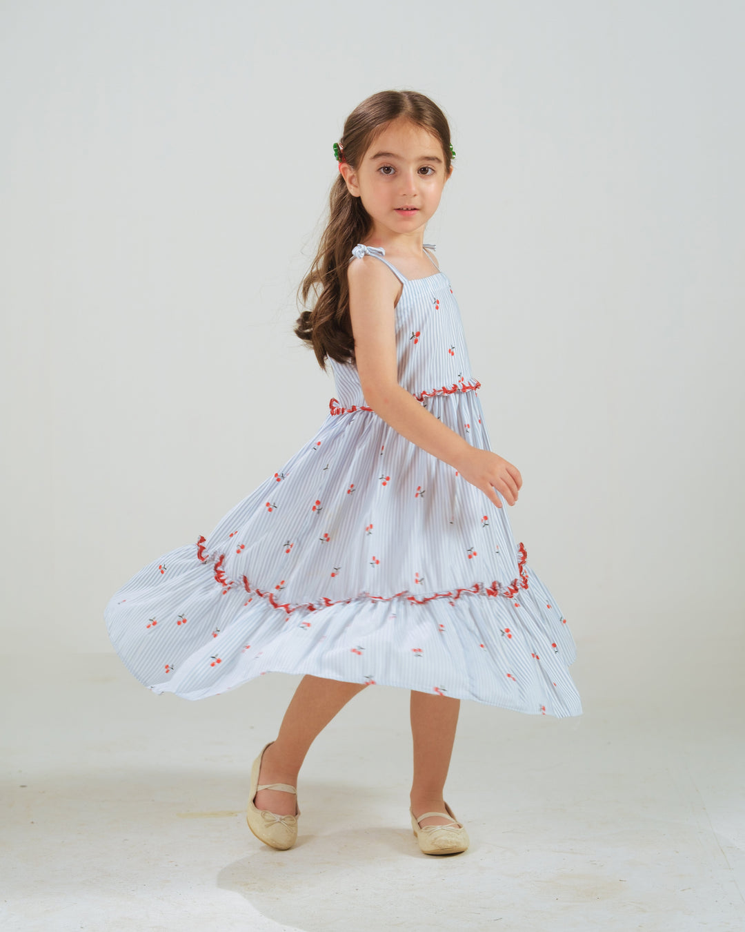 Sprinkles Girls RTW Printed Poly 1 Piece Suit Berry Stripe Dress Festive Collection