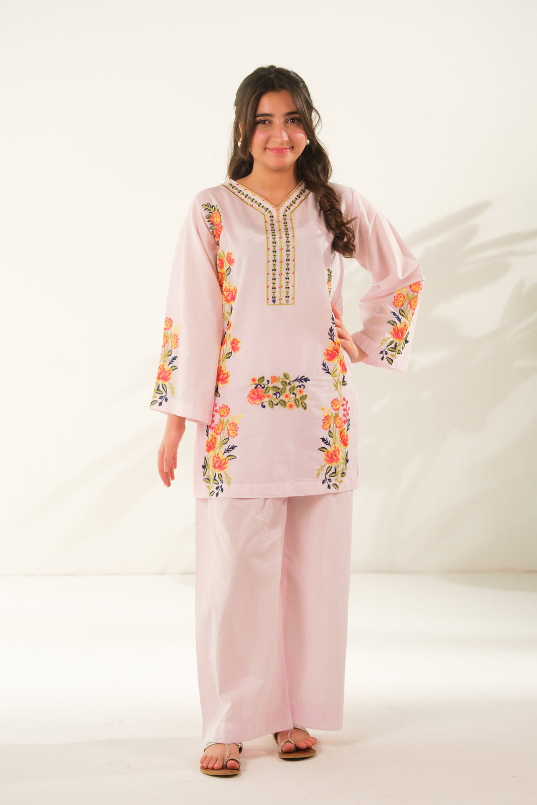 Sprinkles Girls RTW Embroidered Cotton 2 Piece Suit Blush Horizon Casual Collection