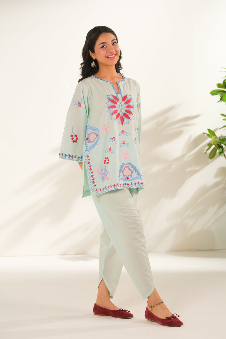 Sprinkles Girls RTW Embroidered Cotton 2 Piece Suit Skyline Charm Casual Collection