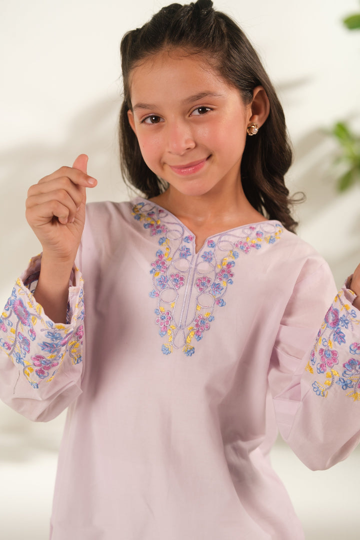 Sprinkles Girls RTW Embroidered Cotton 2 Piece Suit Orchid Glow Casual Collection
