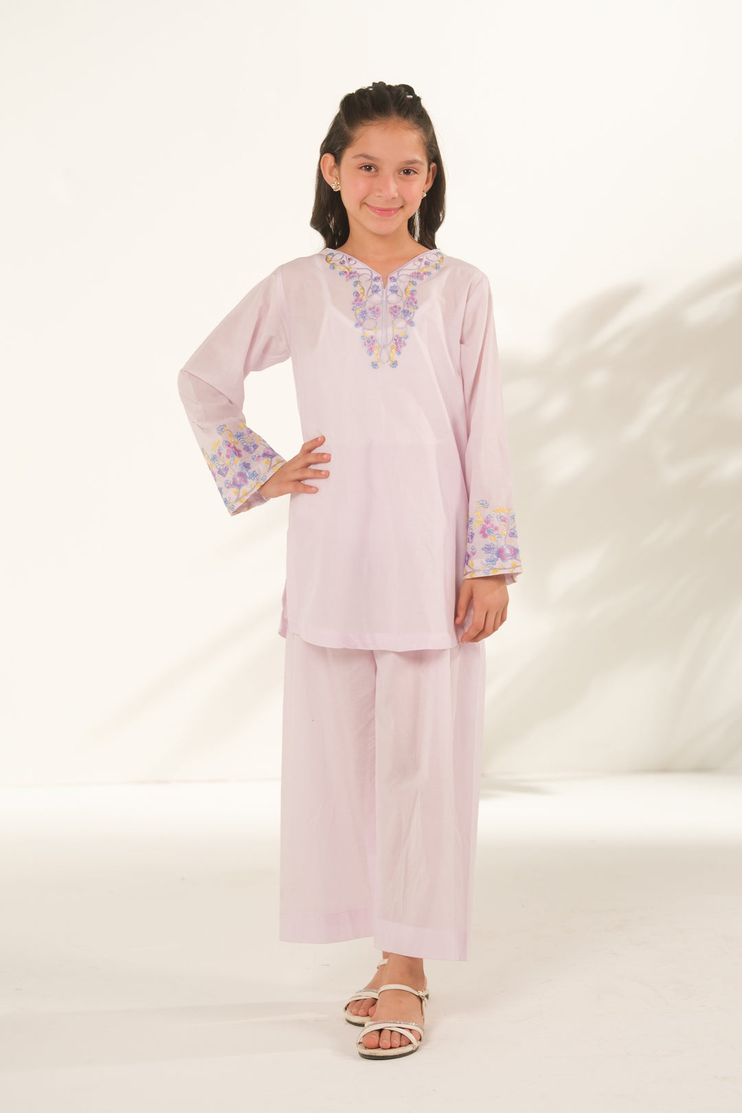 Sprinkles Girls RTW Embroidered Cotton 2 Piece Suit Orchid Glow Casual Collection