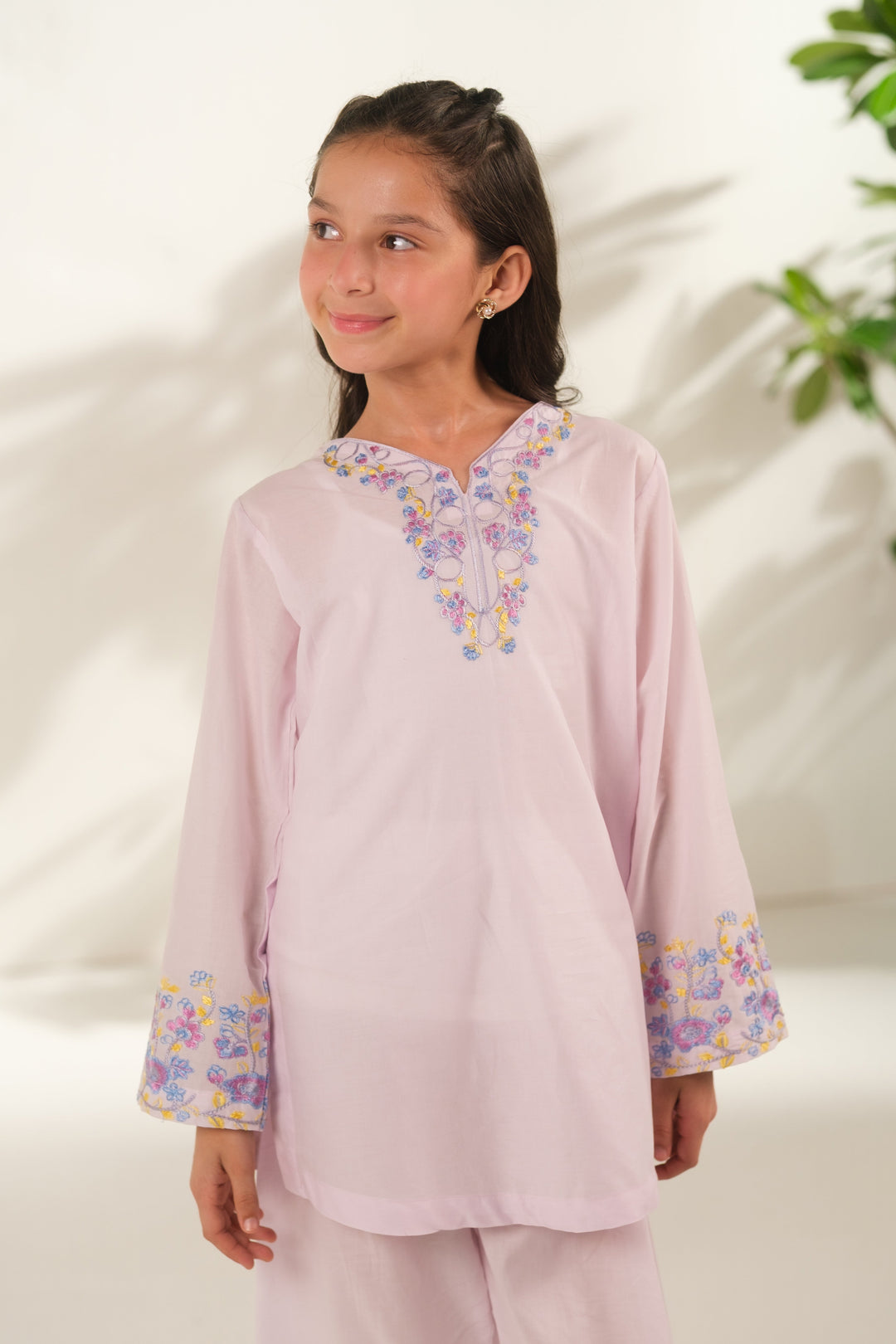 Sprinkles Girls RTW Embroidered Cotton 2 Piece Suit Orchid Glow Casual Collection