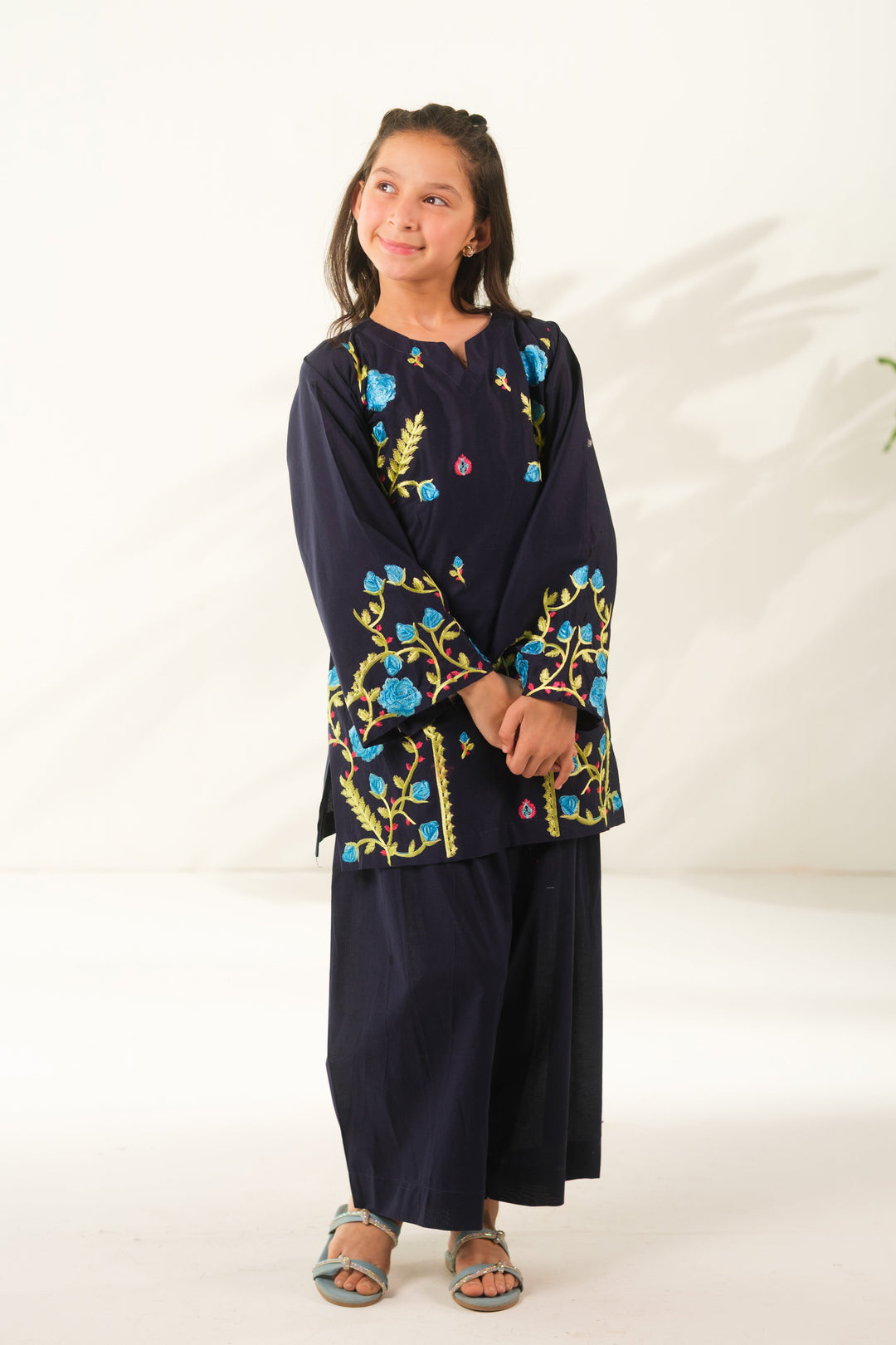 Sprinkles Girls RTW Embroidered Cotton 2 Piece Suit Cobalt Mosaic Casual Collection