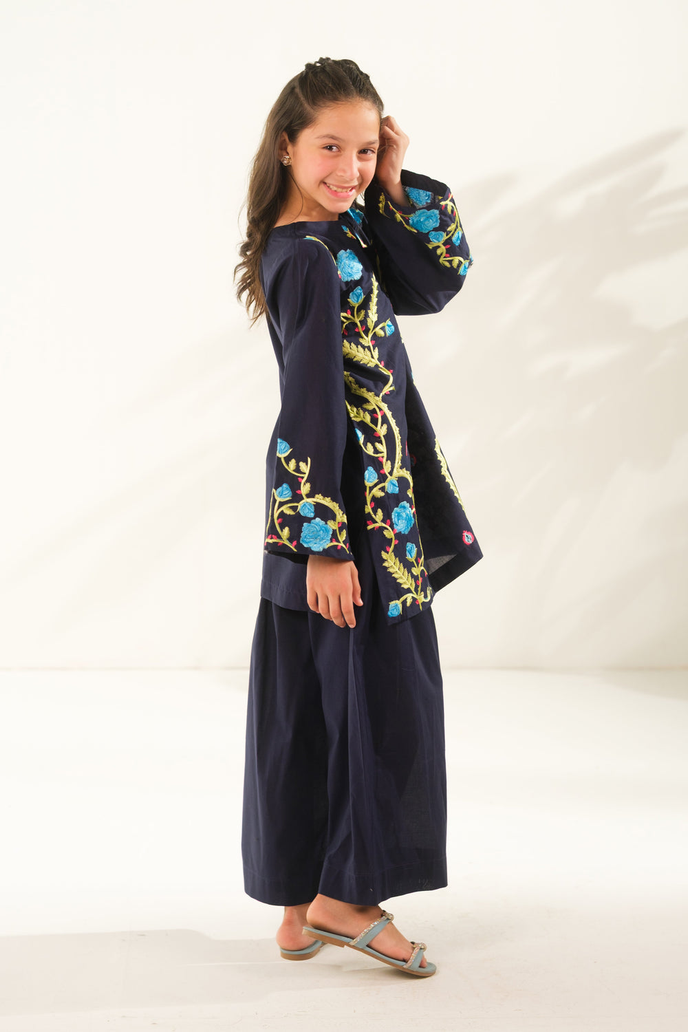 Sprinkles Girls RTW Embroidered Cotton 2 Piece Suit Cobalt Mosaic Casual Collection