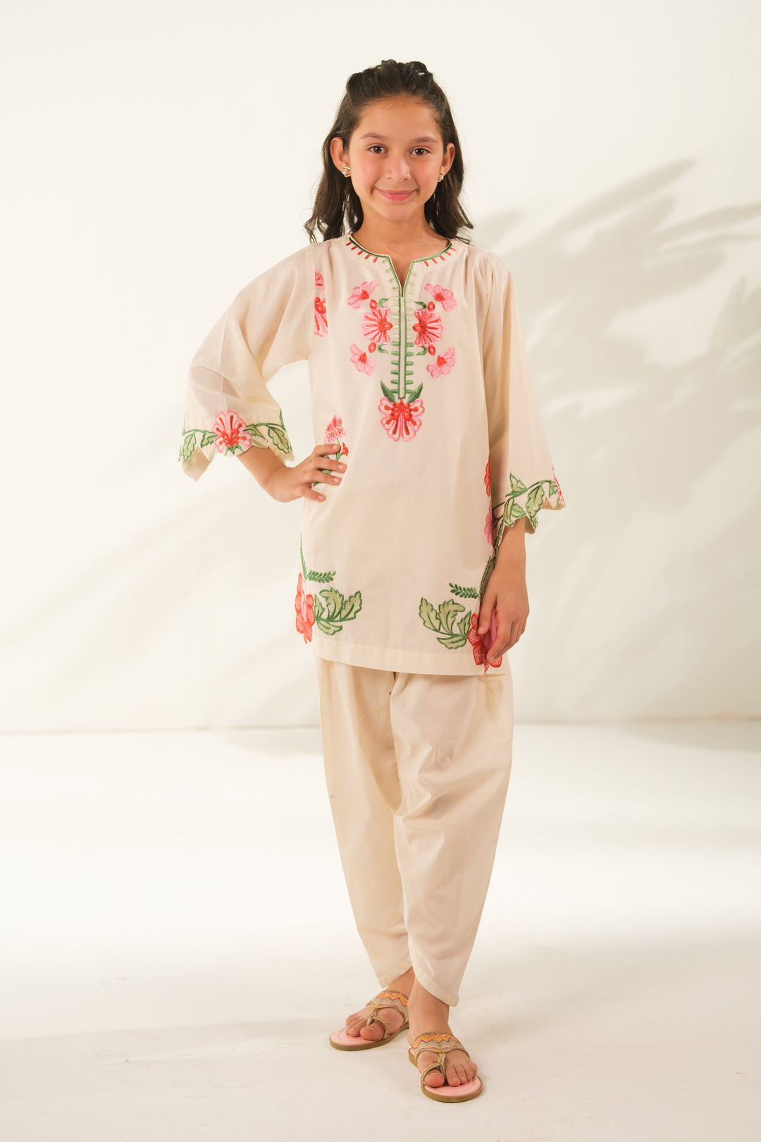 Sprinkles Girls RTW Embroidered Cotton 2 Piece Suit Pearl Harmony Casual Collection