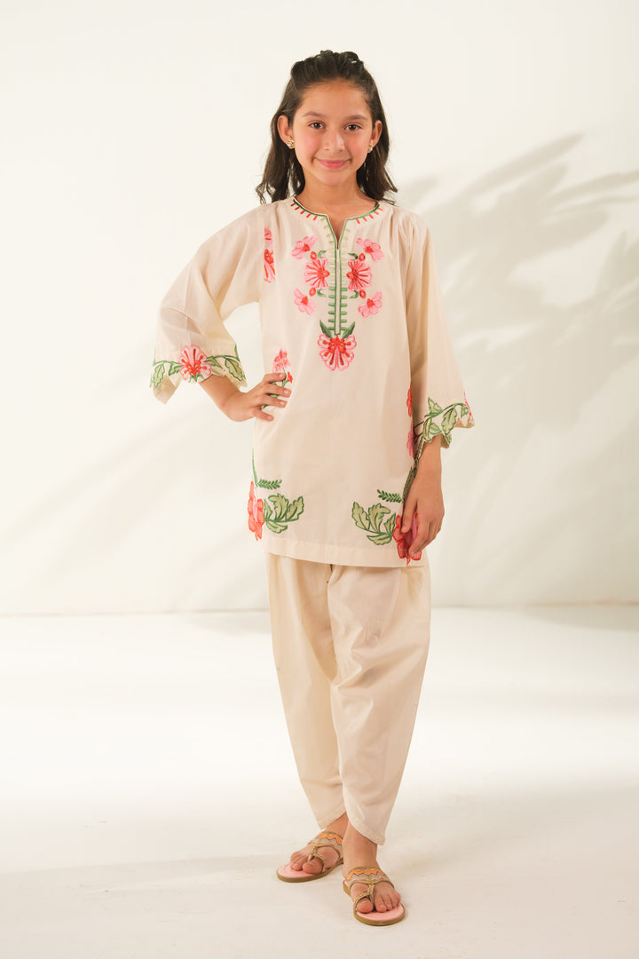 Sprinkles Girls RTW Embroidered Cotton 2 Piece Suit Pearl Harmony Casual Collection