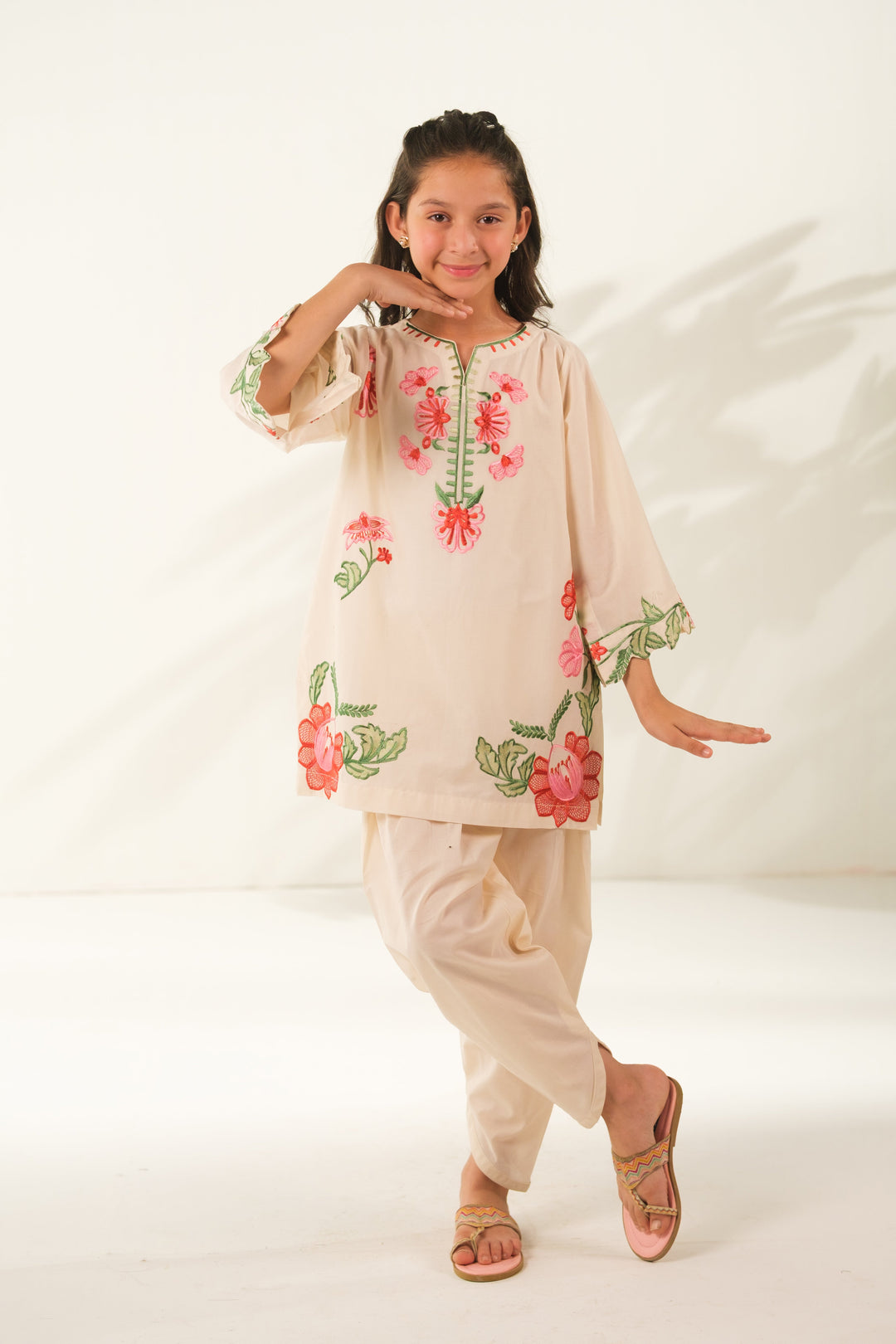 Sprinkles Girls RTW Embroidered Cotton 2 Piece Suit Pearl Harmony Casual Collection