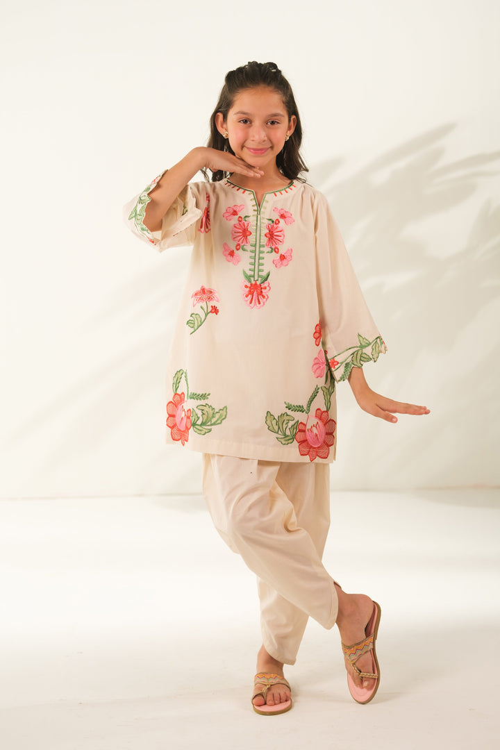 Sprinkles Girls RTW Embroidered Cotton 2 Piece Suit Pearl Harmony Casual Collection