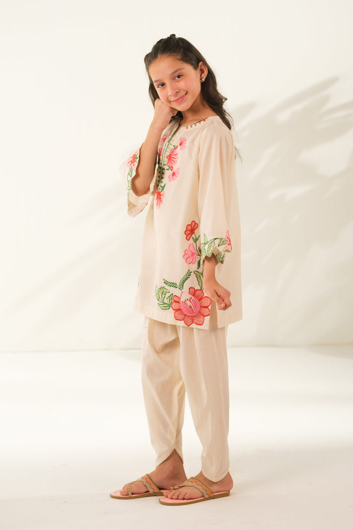 Sprinkles Girls RTW Embroidered Cotton 2 Piece Suit Pearl Harmony Casual Collection