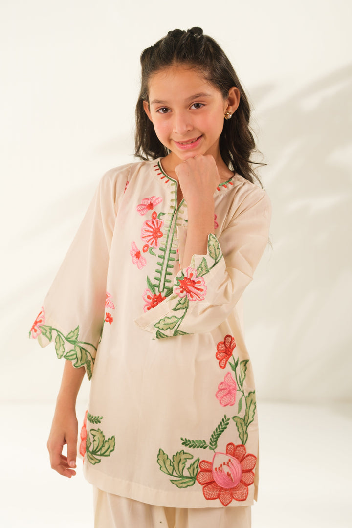 Sprinkles Girls RTW Embroidered Cotton 2 Piece Suit Pearl Harmony Casual Collection