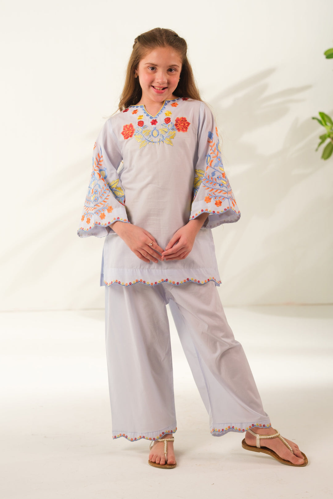 Sprinkles Girls RTW Embroidered Cotton 2 Piece Suit Pastel Glow Casual Collection