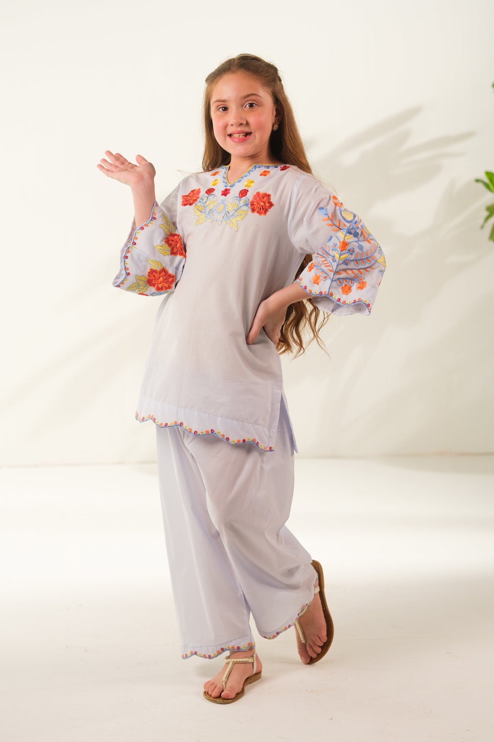 Sprinkles Girls RTW Embroidered Cotton 2 Piece Suit Pastel Glow Casual Collection