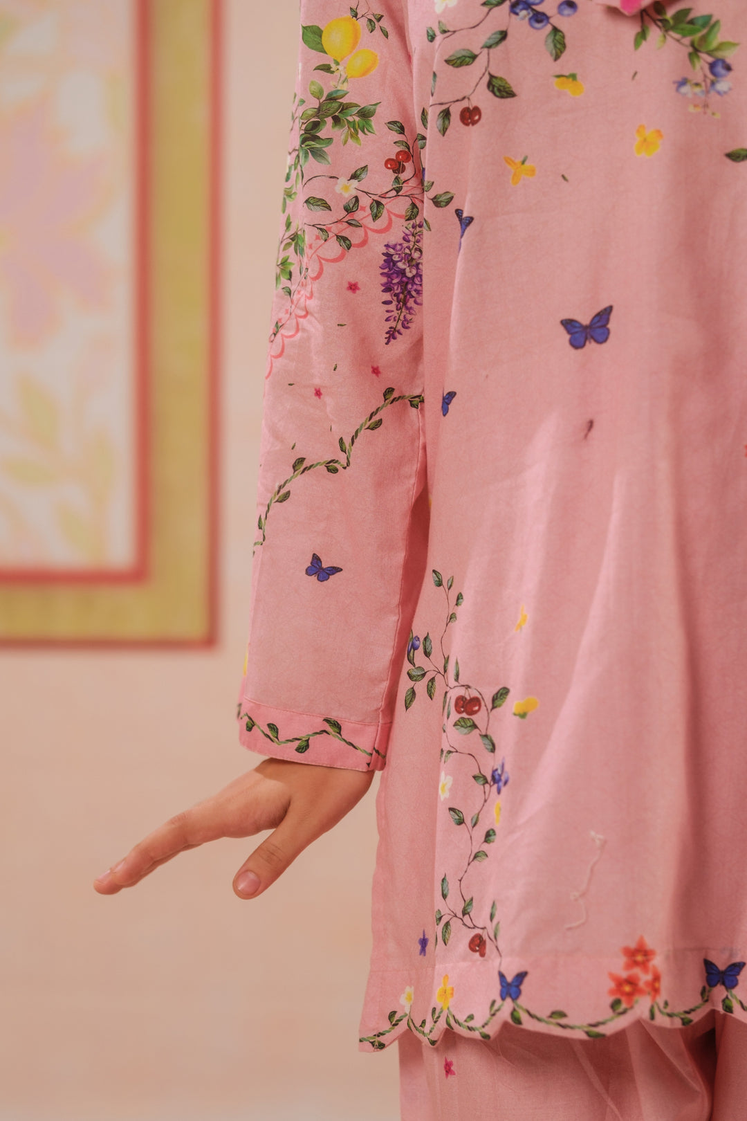 Sprinkles Girls RTW Printed Cotton 2 Piece Suit Rose Flutter Casual Collection