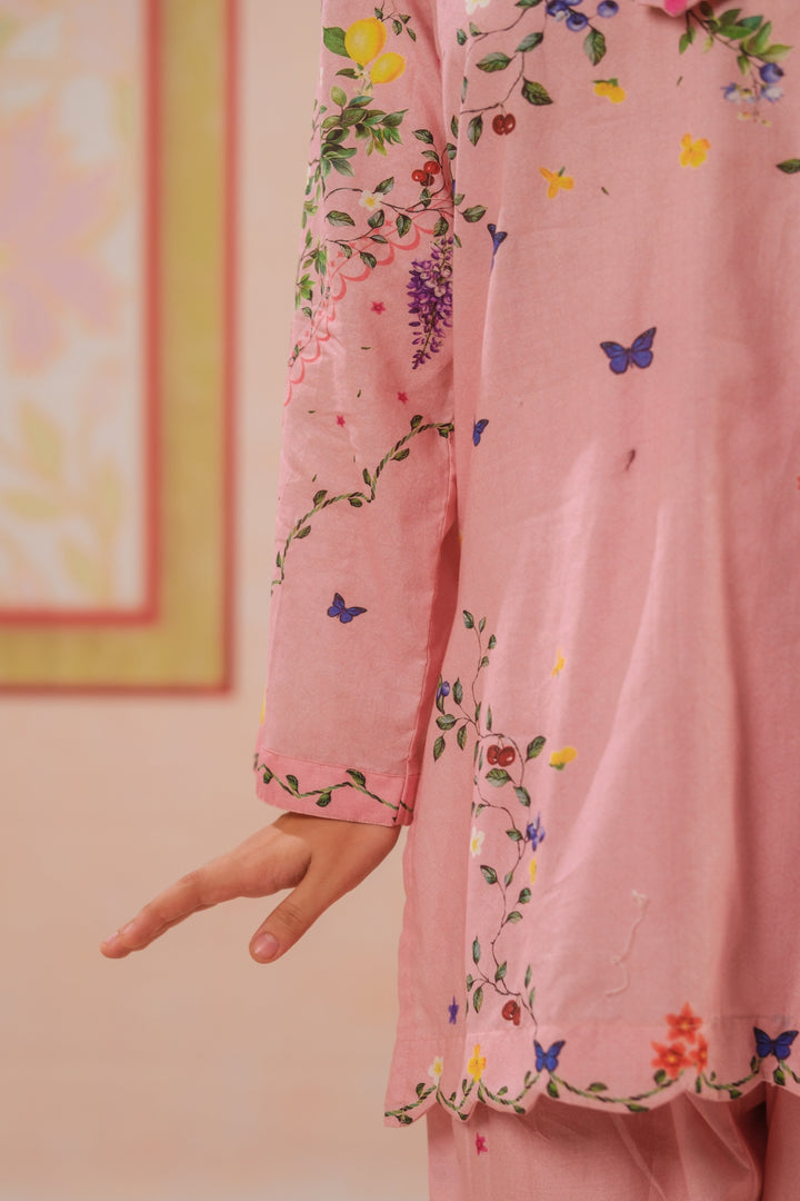 Sprinkles Girls RTW Printed Cotton 2 Piece Suit Rose Flutter Casual Collection