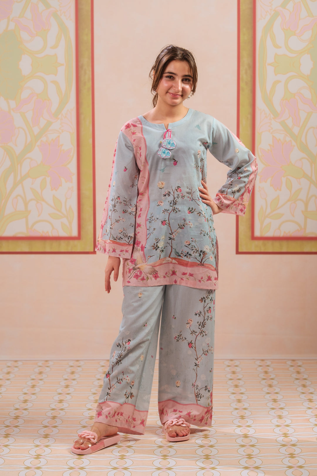 Sprinkles Girls RTW Printed Cotton 2 Piece Suit Floral Aura Casual Collection