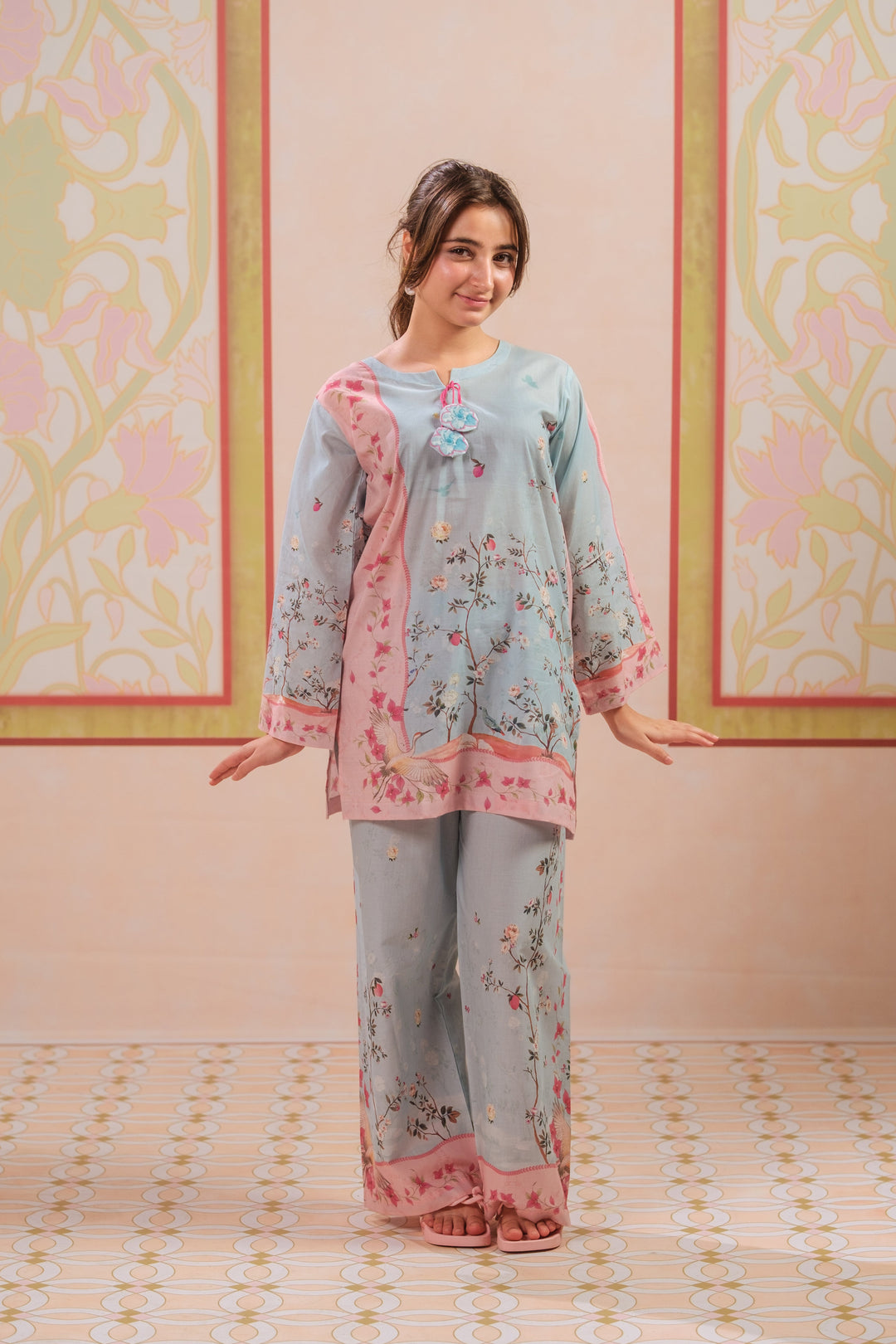 Sprinkles Girls RTW Printed Cotton 2 Piece Suit Floral Aura Casual Collection