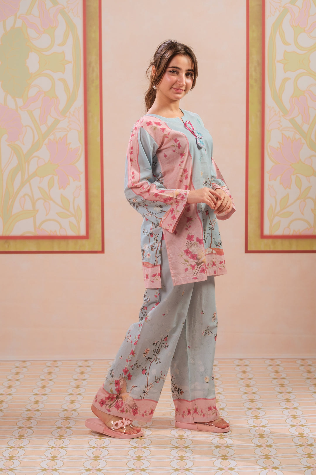 Sprinkles Girls RTW Printed Cotton 2 Piece Suit Floral Aura Casual Collection