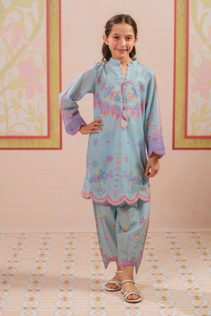 Sprinkles Girls RTW Printed Cotton 2 Piece Suit Heart Harmony Casual Collection
